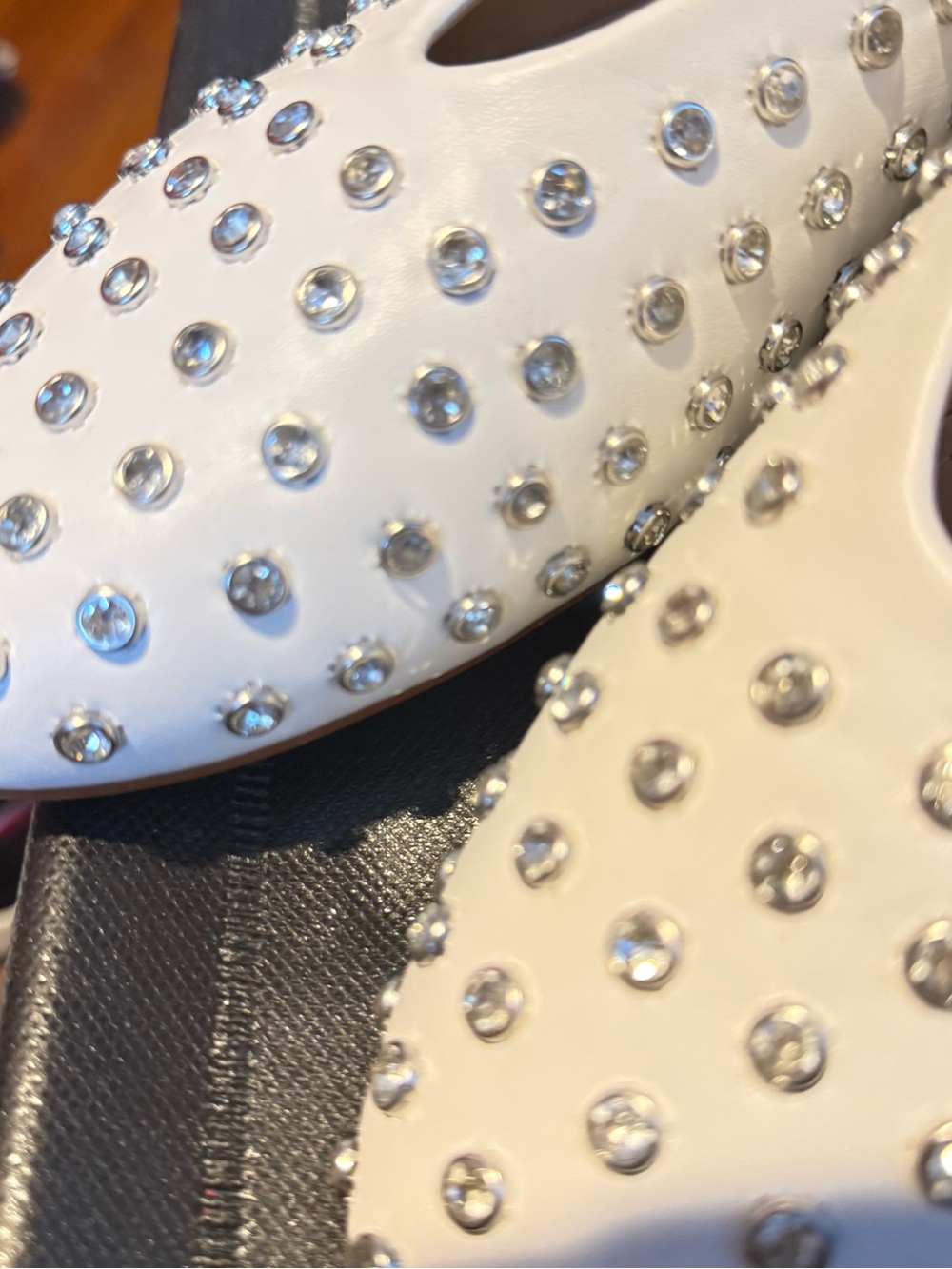 Amazon White Jeweled Mary Jane Flats - Picture 6 of 8